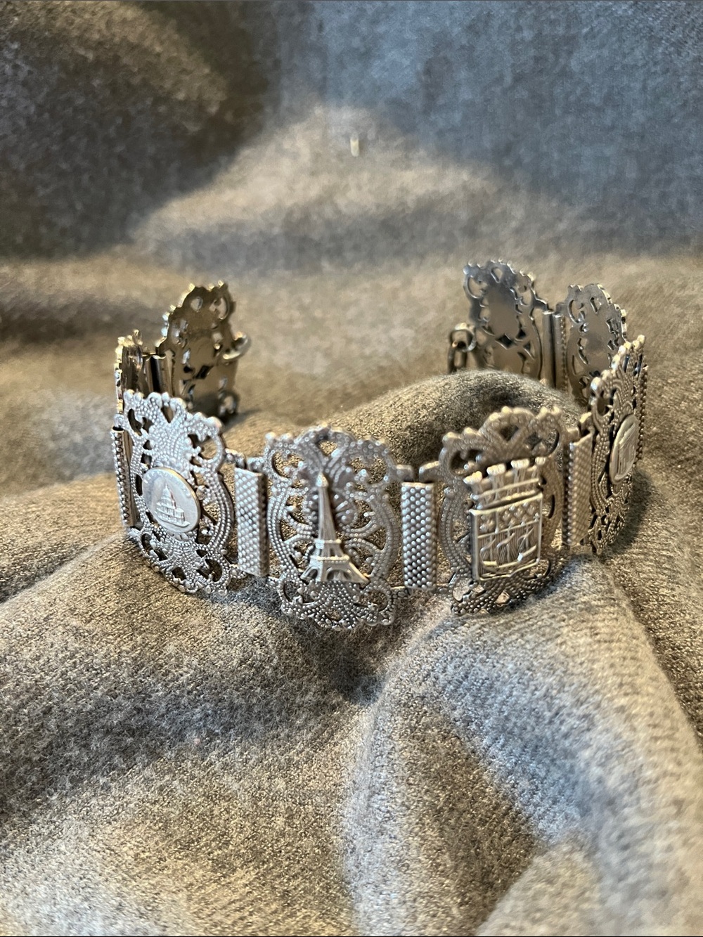 Vintage France Grand Tour Souvenir Panel Bracelet
